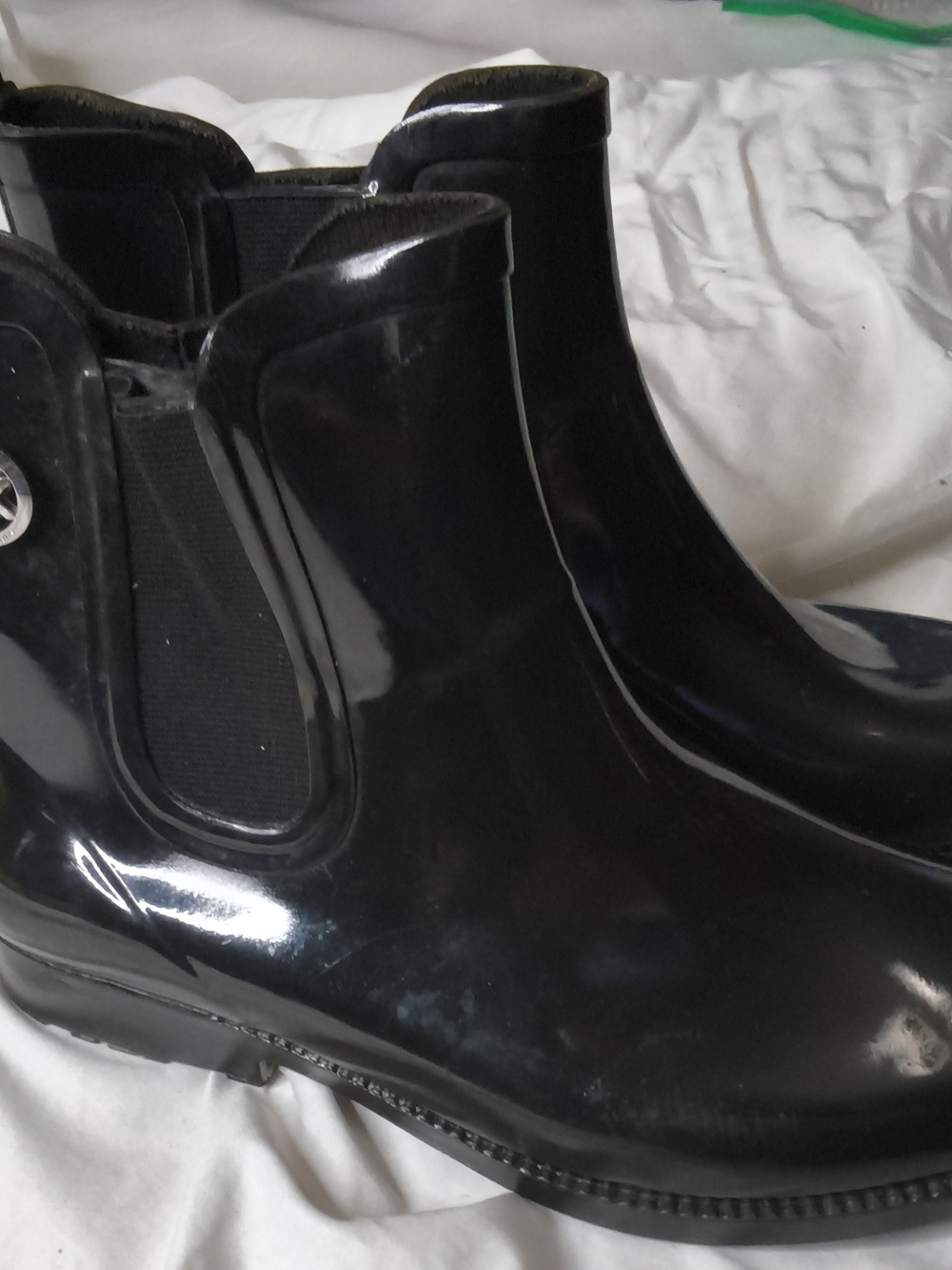 Michael Kors Glossy Black Chelsea Rain Booties